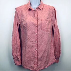 Merona pink polka dot button down size medium